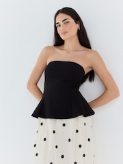 Monochrome 2 in1 Bandeau Occasion Maxi Dress - Image 5 of 5