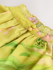 Kew Collection Yellow Floral - Bedrucktes Maxikleid mit hohem Ausschnitt und Stufen für besondere Anlässe - Bild 7 von 8