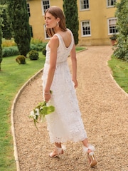 Love & Roses Ivory Lace Embellished Midi Dress - Image 3 of 4