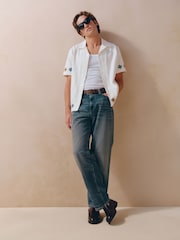 Carhartt WIP Blue Aaron Wide Leg Jeans - Image 6 of 6