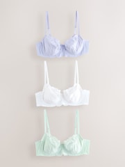 أزرق/ أخضر/ أبيض - حمالات صدر بقالب كامل غير مبطنة - صورة 1 من 11