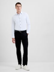 French Connection White Cotton Blend Slim Fit Long Sleeve Button-Up Shirt - Image 2 of 5
