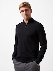 French Connection Black ¼ Zip Knit Jumper - Image 1 of 5