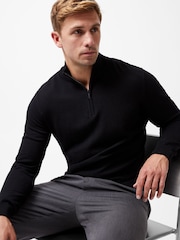 French Connection Black ¼ Zip Knit Jumper - Image 4 of 5