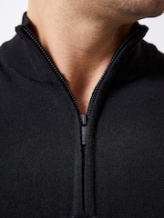 French Connection Black ¼ Zip Knit Jumper - Image 5 of 5