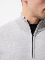 French Connection Grey ¼ Zip Knit Jumper - Image 3 of 3