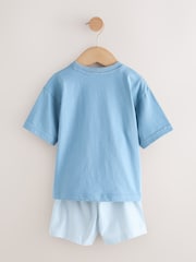 Blue/Ecru Seaside Woven Short Pyjamas 3 Pack (9mths-12yrs) - Image 8 of 10