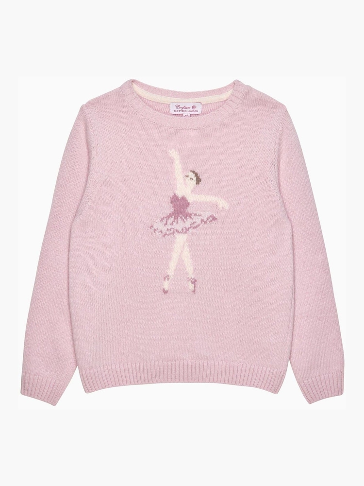 Trotters London Pink Margot Ballerina Jumper - Image 1 of 3 Trotters London Pink Margot Ballerina Jumper - Image 1 of 3