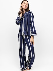 Fable and Eve Blue Wide Leg Long Sleeve Pyjamas Set - Image 1 of 4