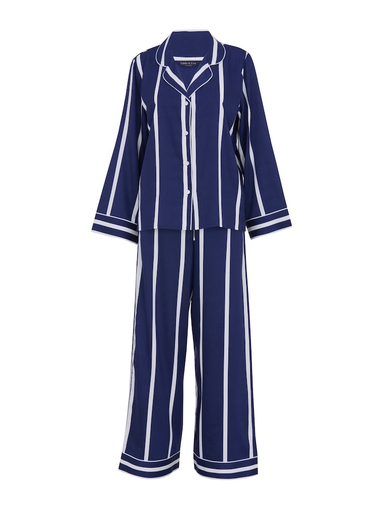 Fable and Eve Blue Wide Leg Long Sleeve Pyjamas Set - Image 4 of 4