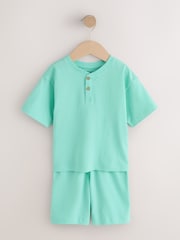 Blue/Green/Orange Pastel Plain - Pachet 3 de pijamale scurte (9luni-10ani) - Imaginea 2 din 7