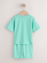 Blue/Green/Orange Pastel Plain - Pachet 3 de pijamale scurte (9luni-10ani) - Imaginea 3 din 7