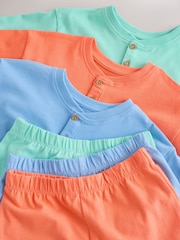 Blue/Green/Orange Pastel Plain - Pachet 3 de pijamale scurte (9luni-10ani) - Imaginea 6 din 7