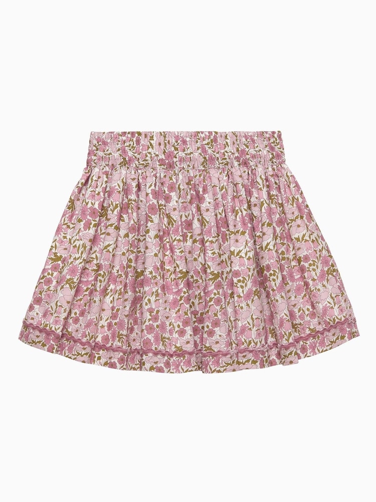 Trotters London Pink Poppy & Daisy Bow Skirt - Image 2 of 2 Trotters London Pink Poppy & Daisy Bow Skirt - Image 2 of 2