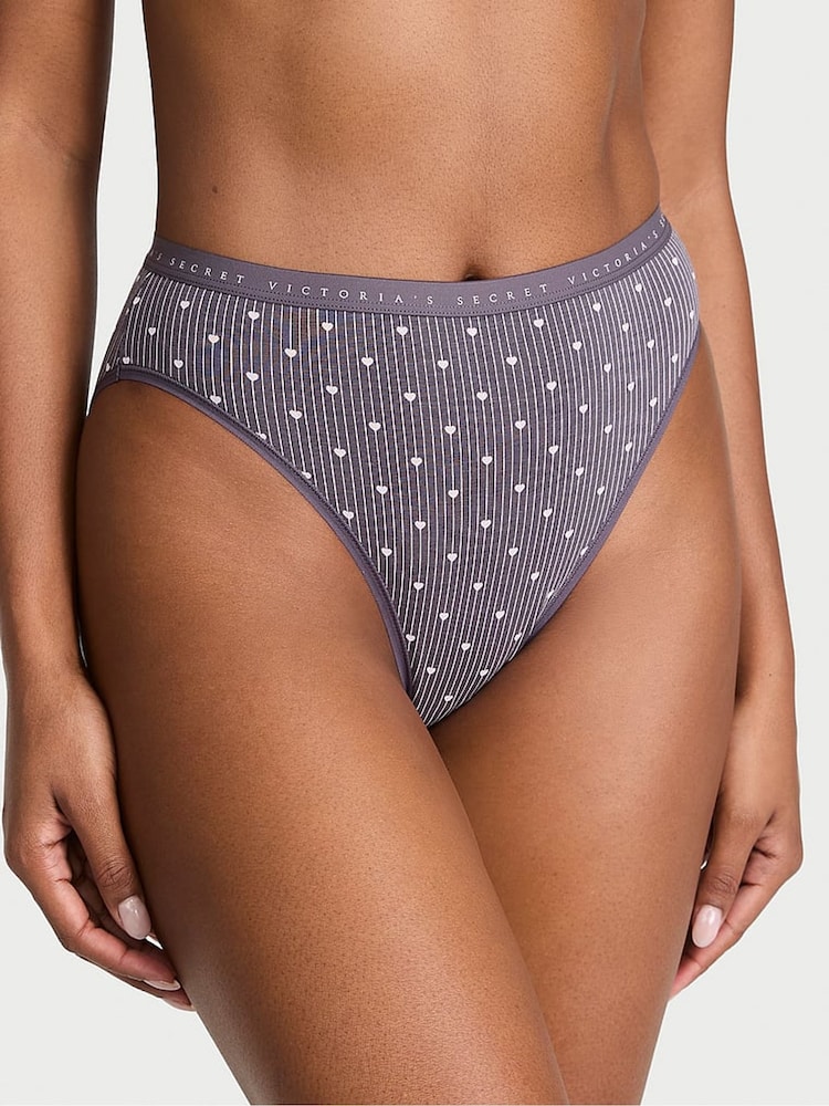 Victoria's Secret Tornado Grey Heart Stripes Brief Knickers - Image 1 of 2