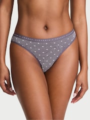 Victoria's Secret Tornado Grey Heart Stripes Bikini Knickers - Image 1 of 2
