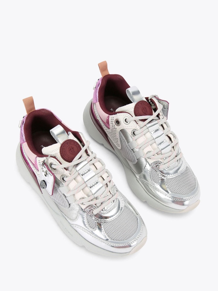Kurt Geiger London Silver Chrome Kurt Runner Trainers - Image 2 of 4 Kurt Geiger London Silver Chrome Kurt Runner Trainers - Image 2 of 4