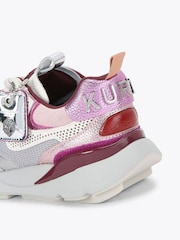 Kurt Geiger London Silver Chrome Kurt Runner Trainers - Image 3 of 4