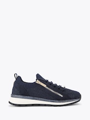 Carvela Comfort Blue Pace Zip Knit Trainers - Image 1 of 4