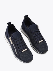 Carvela Comfort Blue Pace Zip Knit Trainers - Image 2 of 4