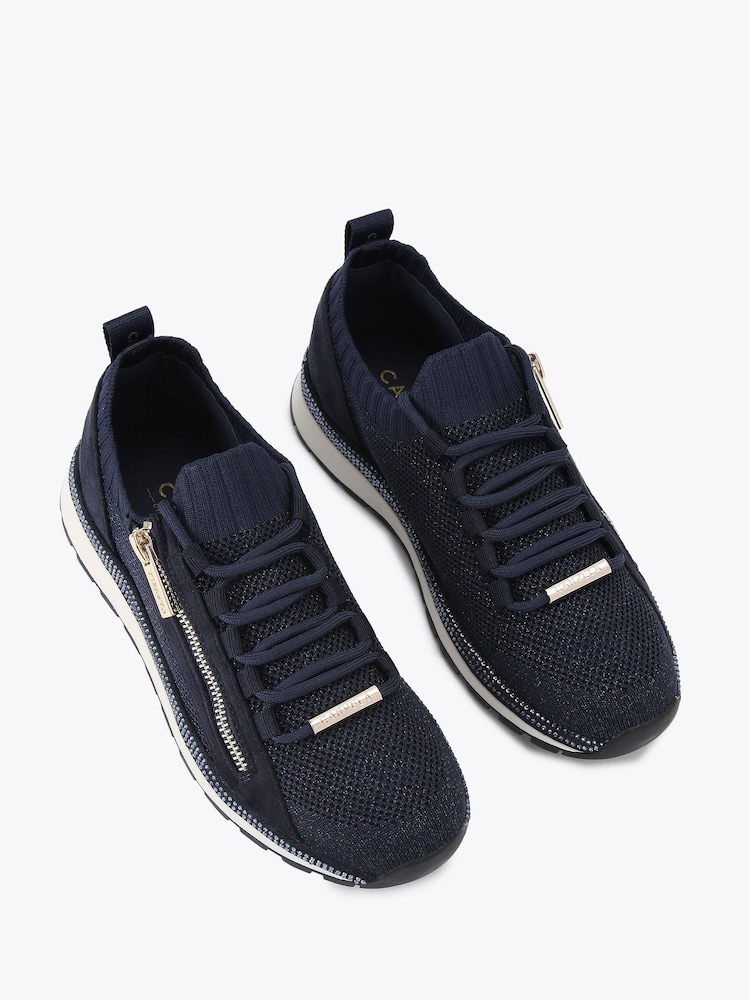 Carvela Comfort Blue Pace Zip Knit Trainers - Image 2 of 4
