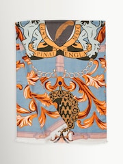 Aspinal of London Orange Large Merino Scarf - Image 3 of 4