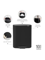Brabantia Matt Black Bo Pedal Bin 60L - Image 2 of 6