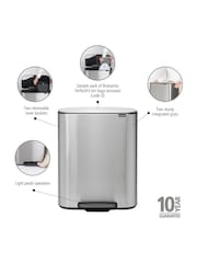 Brabantia Matt Steel Fingerprint Proof Bo Pedal Bin 2 x 30L - Image 2 of 6