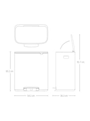 Brabantia Matt Steel Fingerprint Proof Bo Pedal Bin 2 x 30L - Image 3 of 6