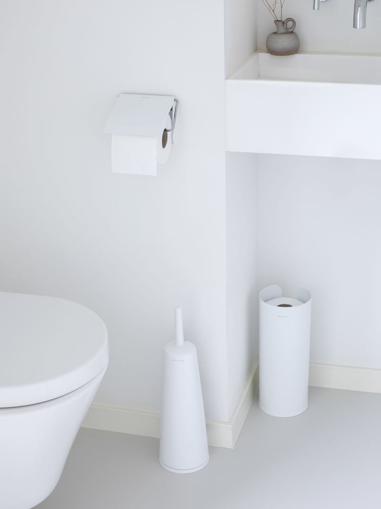 Brabantia White ReNew Toilet Accessory Set of 3 - Image 1 of 4 Brabantia White ReNew Toilet Accessory Set of 3 - Image 1 of 4