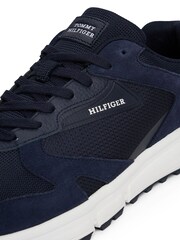 Tommy Hilfiger Blue Cleat Mixed Texture Waterproof Suede Trainers - Image 6 of 7