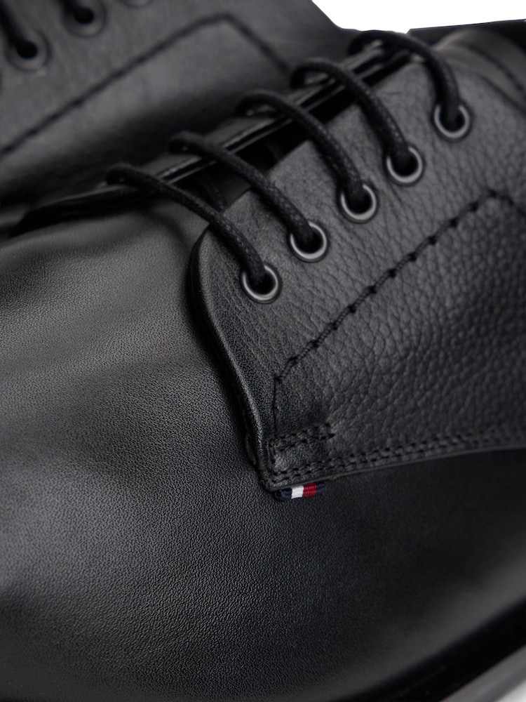 Tommy Hilfiger Black Leather Derby Shoes - Image 7 of 7 Tommy Hilfiger Black Leather Derby Shoes - Image 7 of 7