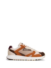Tommy Hilfiger Brown Cleat Mixed Texture Waterproof Suede Trainers - Image 1 of 5