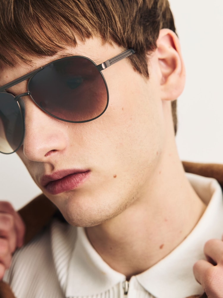 Brushed Bronze Brown - نظارات Aviator شمسية - صورة 2 من 5