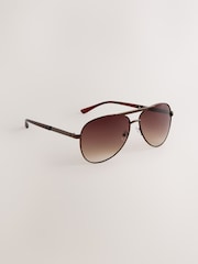 Brushed Bronze Brown - نظارات Aviator شمسية - صورة 3 من 5