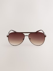 Brushed Bronze Brown - نظارات Aviator شمسية - صورة 4 من 5
