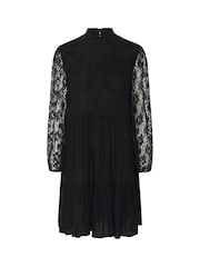 Kaffe Black KAstine High Neck Long Sleeve Lace Dress - Image 5 of 6