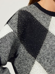 Star by Julien MacDonald Black Argyle Hotfix Jumper - Image 4 of 5