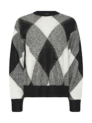 Star by Julien MacDonald Black Argyle Hotfix Jumper - Image 5 of 5