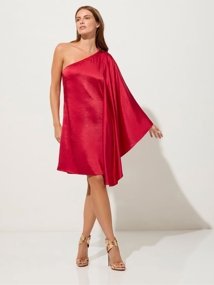 Star by Julien MacDonald Red One Shoulder Dress - Image 2 of 4
