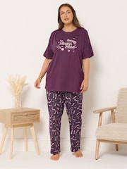 Yours Curve Red Sleepyhead Sleeptee Top - Image 2 of 5
