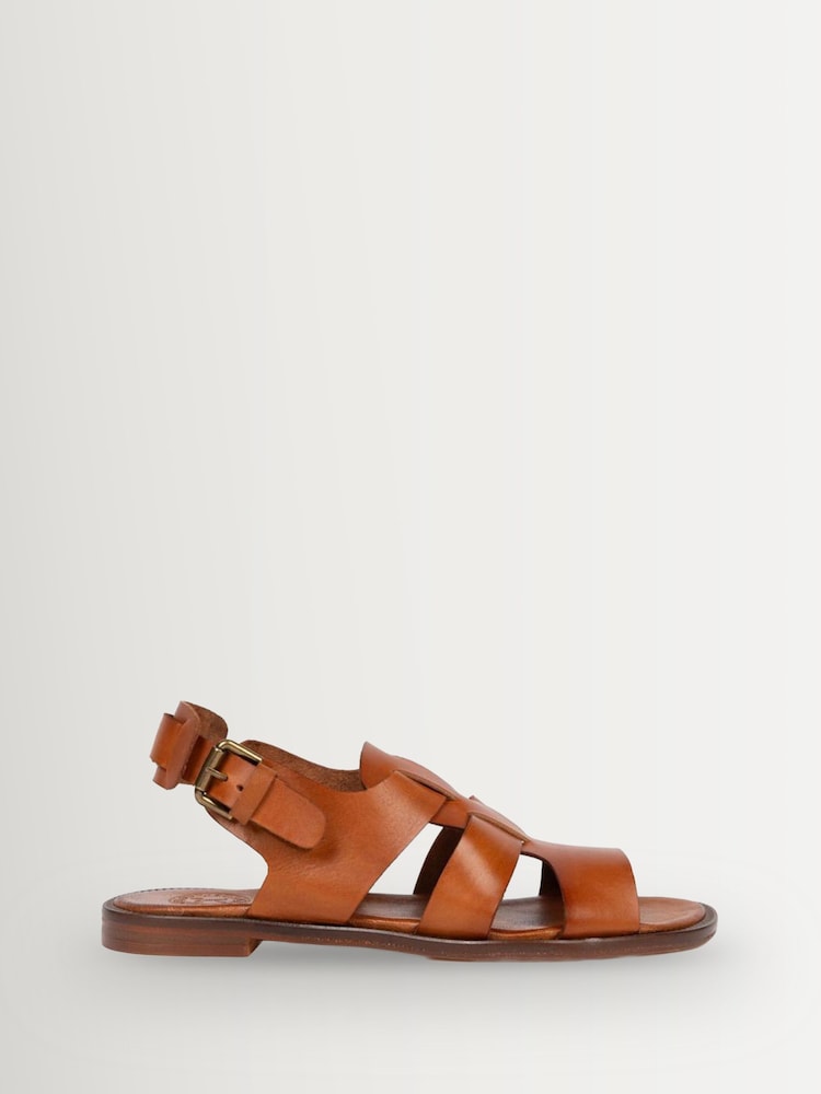 Penelope Chilvers Biscay Leather Buckle Brown Sandals - Image 1 of 4 Penelope Chilvers Biscay Leather Buckle Brown Sandals - Image 1 of 4