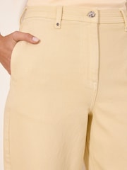 Lipsy Butter Yellow Wide Crop Leg Jeans - Image 3 of 4