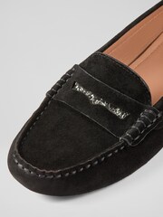 LK Bennett Black Crystal  Moccasin Flats - Image 4 of 4