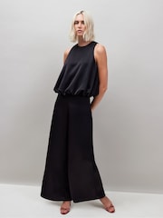 Ro&Zo Black Petite Satin Trousers - Image 1 of 2