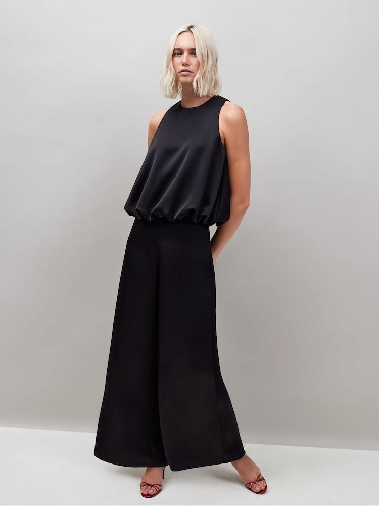 Ro&Zo Black Petite Satin Trousers - Image 1 of 2