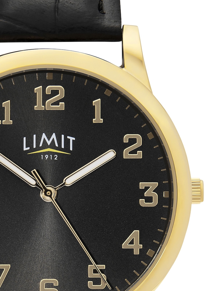 Limit 34mm Mens Round Gold Analogue Watch With Strap - Image 5 of 5