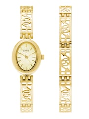 Limit Gold 19mm Oval Analogue Watch With Bracelet - Image 1 of 5