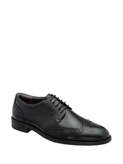Frank Wright Black Leather Lace-Up Brogue Shoes - Image 1 of 4