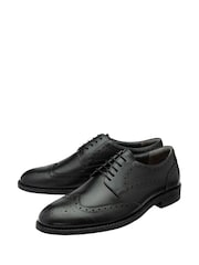 Frank Wright Black Leather Lace-Up Brogue Shoes - Image 2 of 4